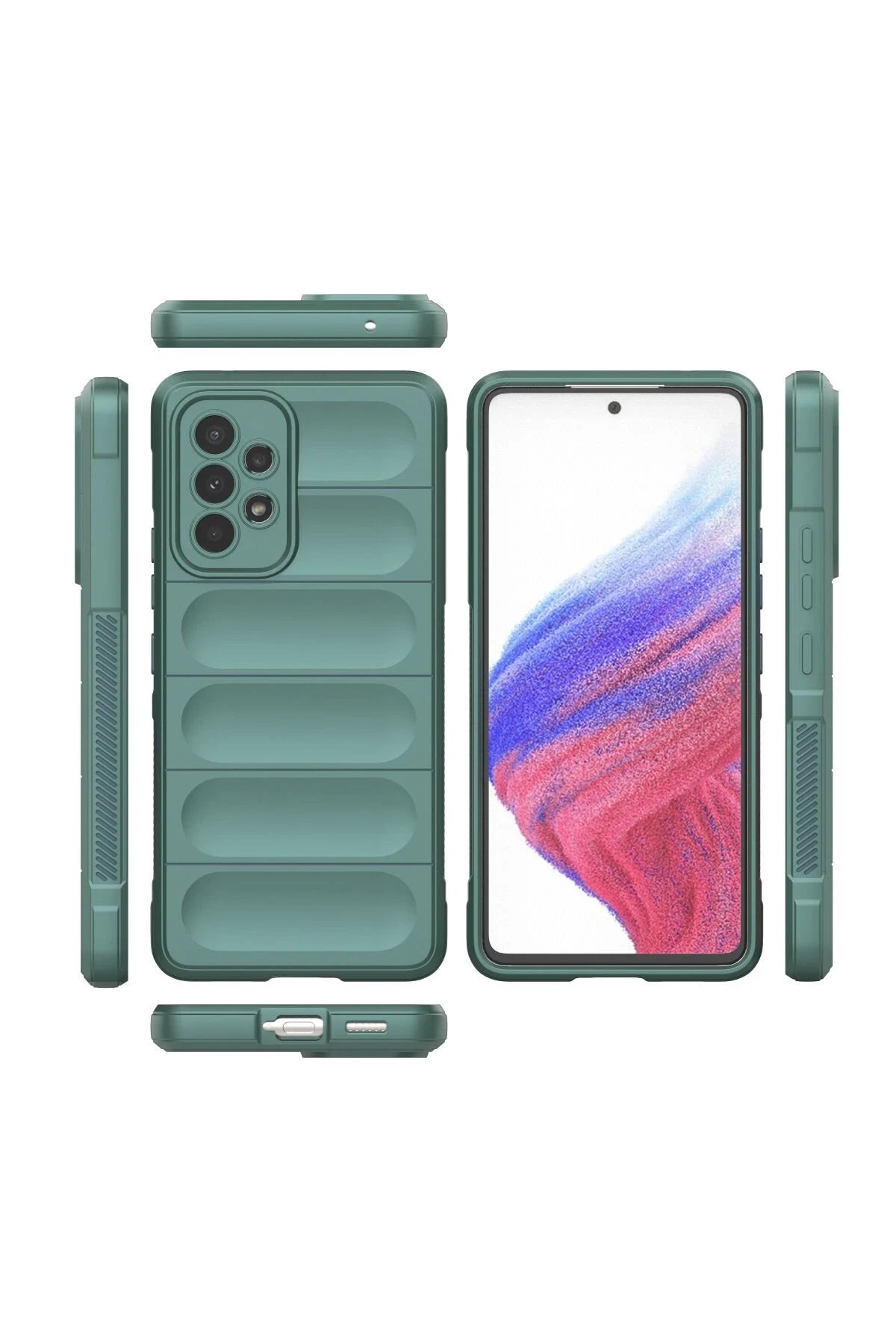 Newface Samsung Galaxy A53 5G Kılıf Optimum Silikon - Koyu Yeşil