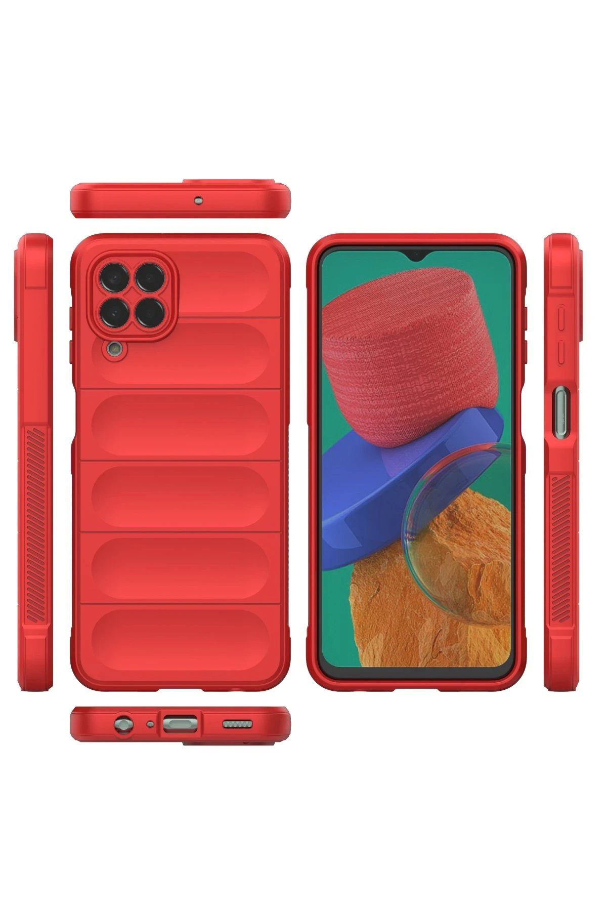 Newface Samsung Galaxy M33 Kılıf Optimum Silikon - Kırmızı