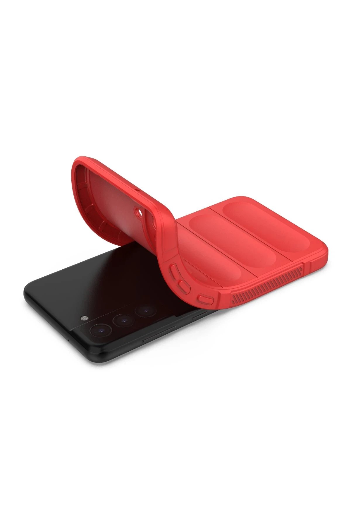 Newface Samsung Galaxy S21 FE Kılıf Optimum Silikon - Kırmızı