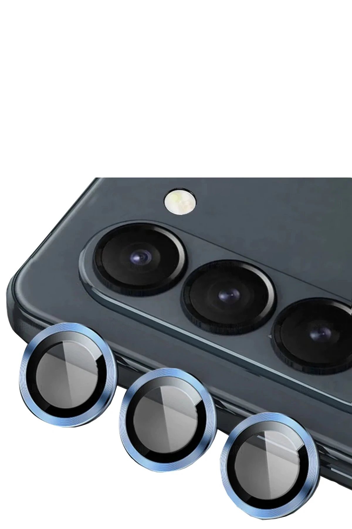 Newface Samsung Galaxy Z Fold 5 Valdez Metal Kamera Lens - Mavi