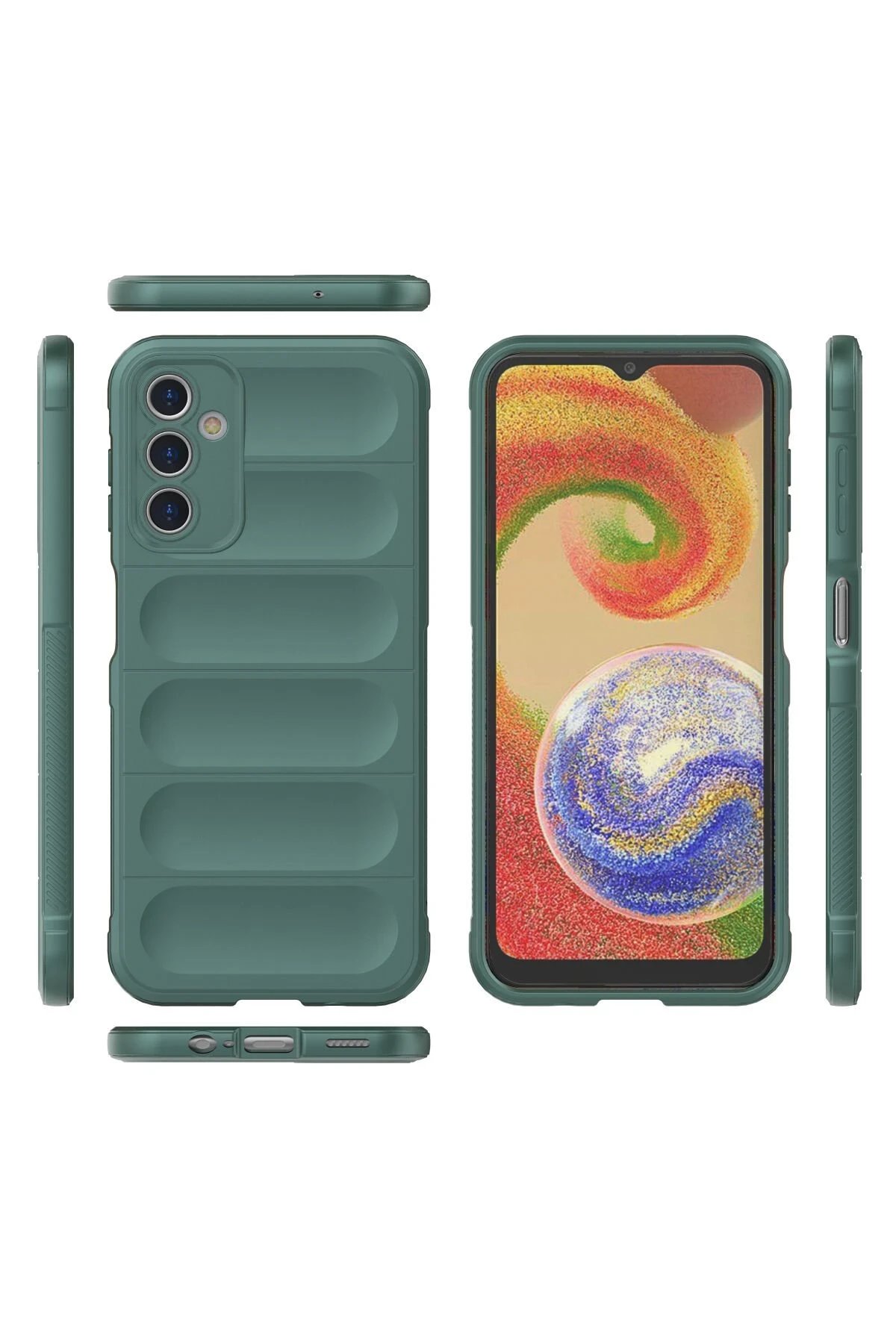 Newface Samsung Galaxy A14 4G Kılıf Optimum Silikon - Koyu Yeşil