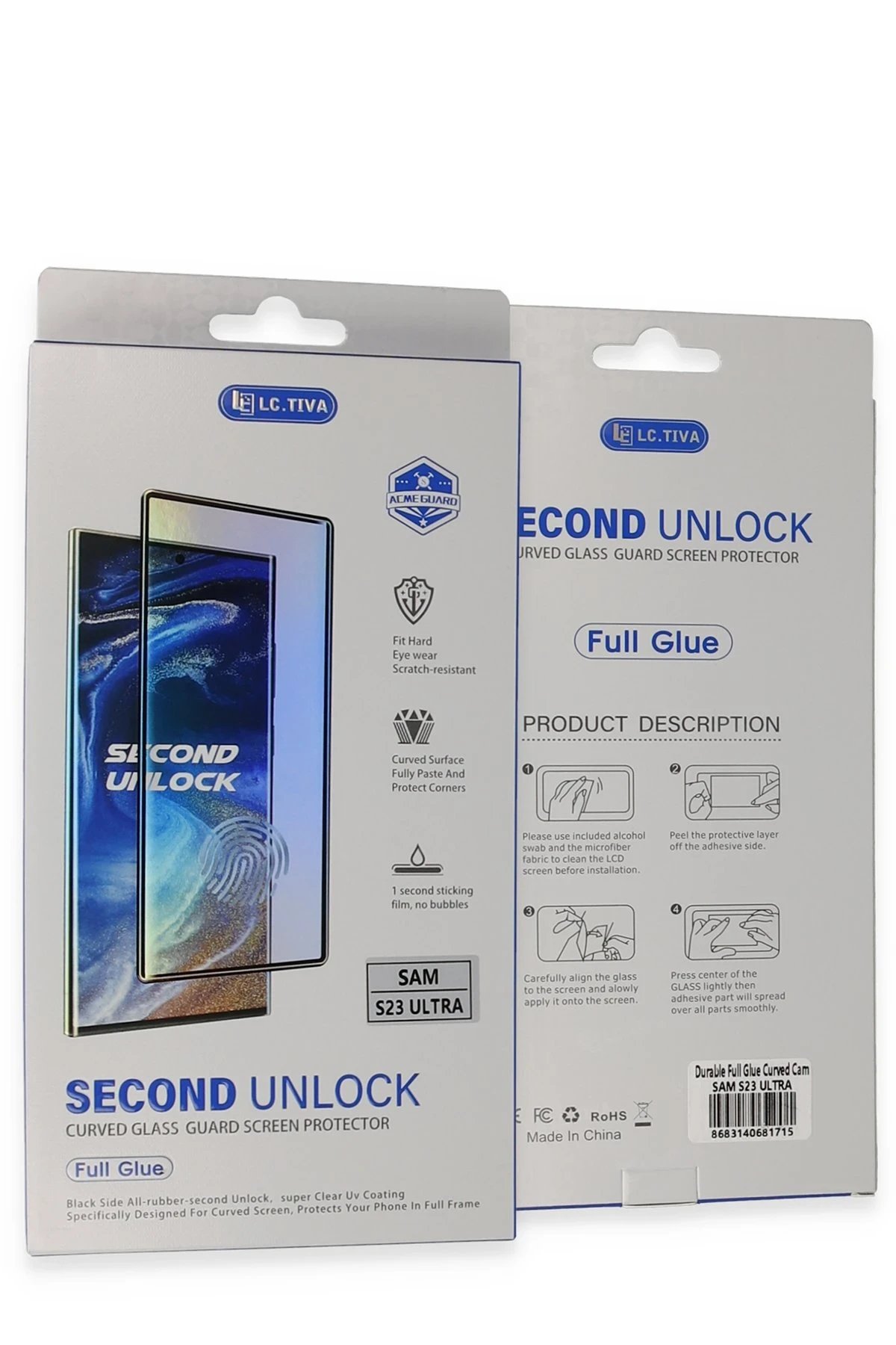 Newface Samsung Galaxy S23 Ultra Durable Full Glue Curved Cam