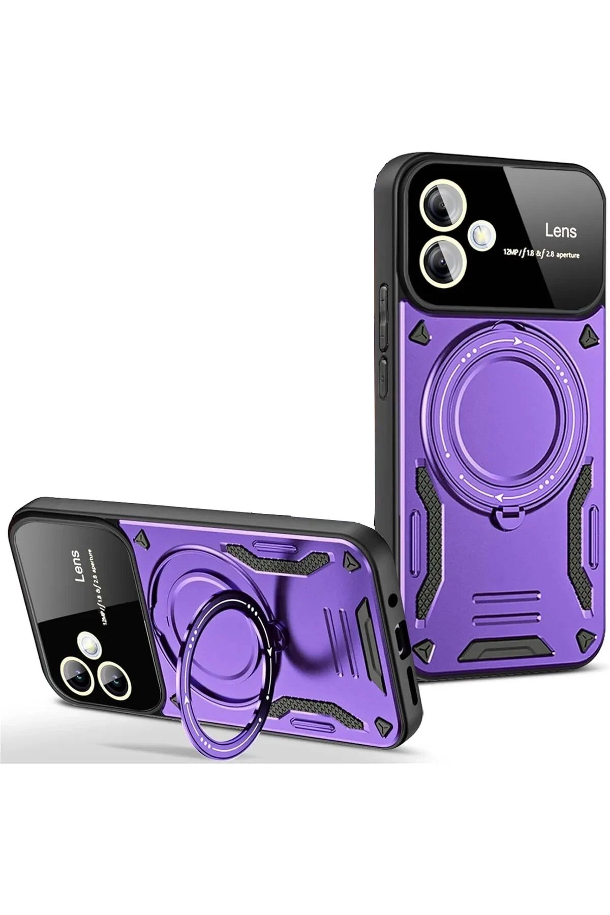 Newface Samsung Galaxy A05 Kılıf Joy Lens Standlı Kapak - Mor