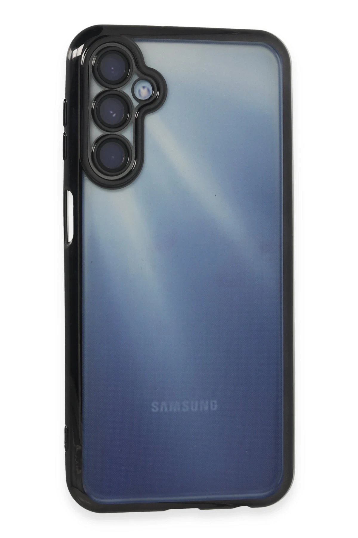 Newface Samsung Galaxy A15 4G Kılıf Razer Lensli Silikon - Siyah