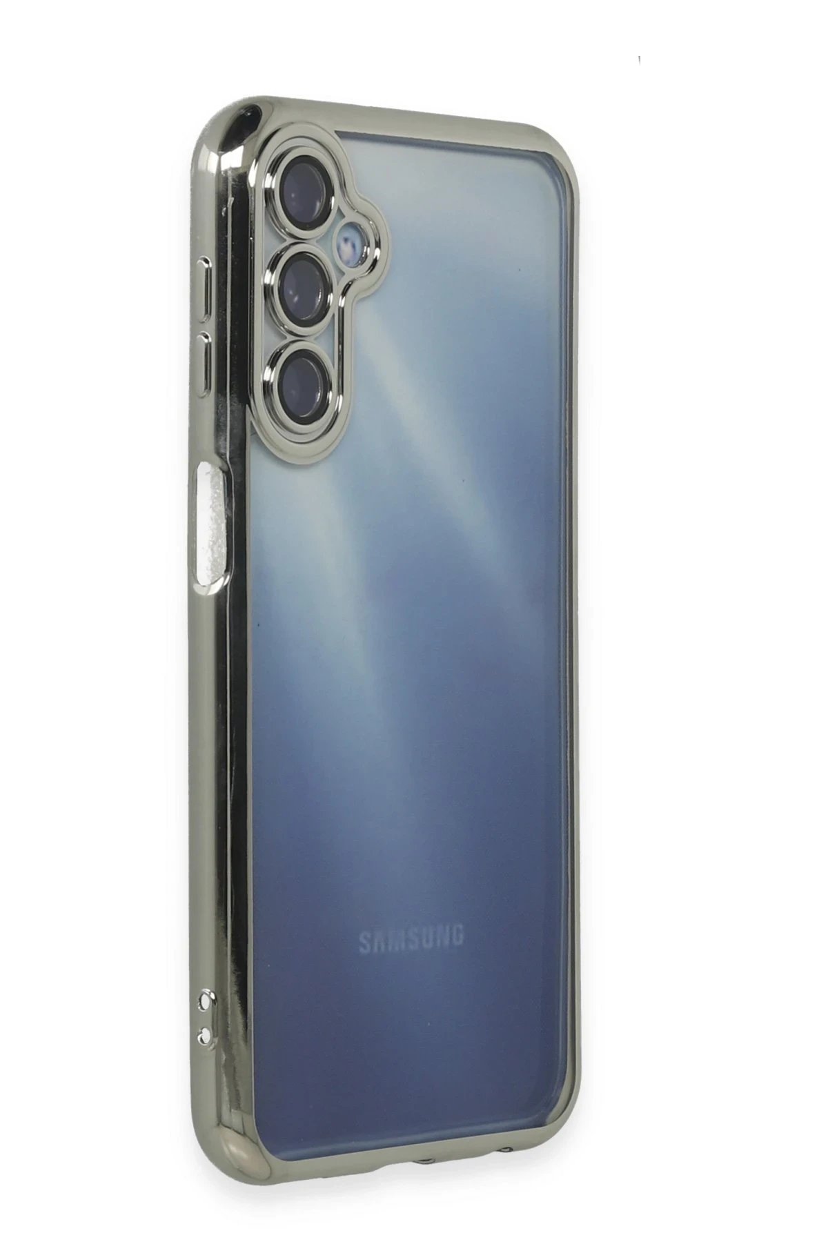 Newface Samsung Galaxy A35 5G Kılıf Razer Lensli Silikon - Gümüş