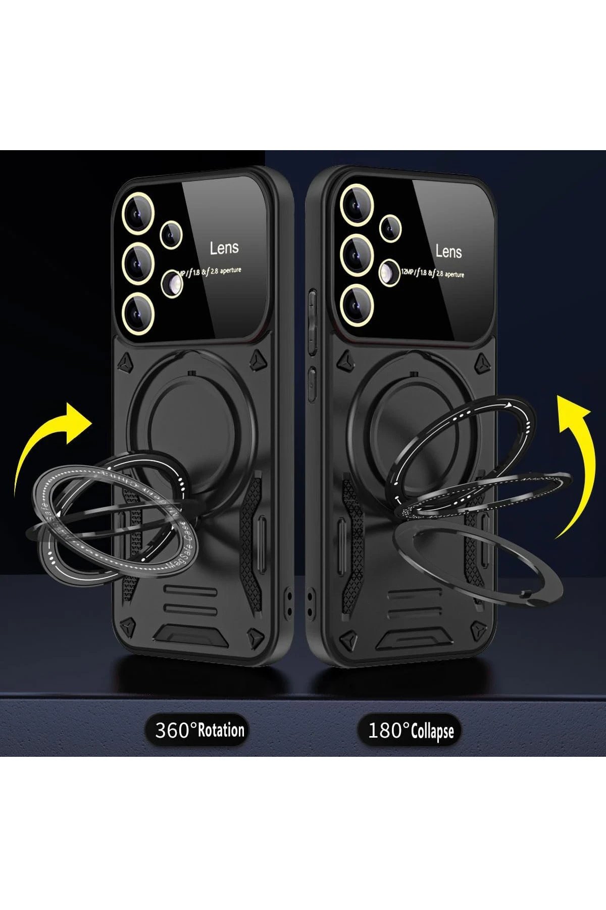 Newface Samsung Galaxy S25 Ultra Kılıf Joy Lens Standlı Kapak - Lacivert