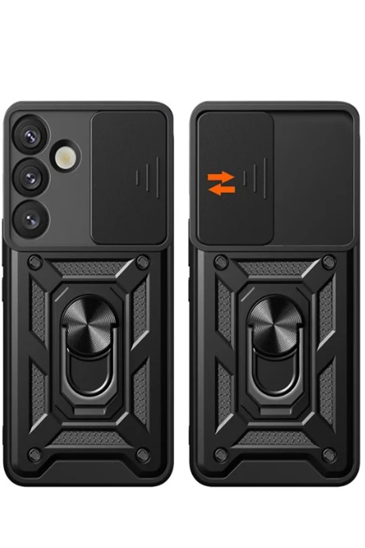 Newface Samsung Galaxy S25 Kılıf Pars Lens Yüzüklü Silikon - Lacivert