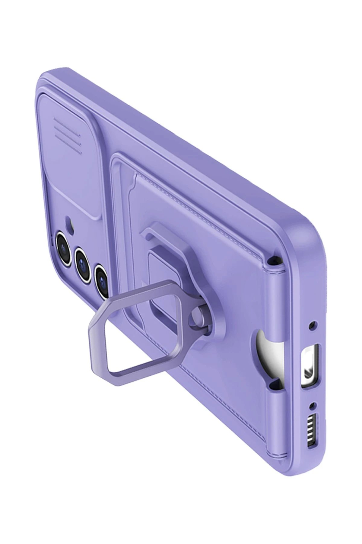 Newface Samsung Galaxy A26 Kılıf Zuma Kartvizitli Yüzüklü Silikon - Lila