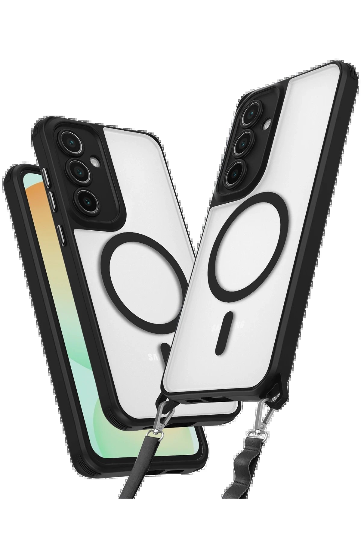 Newface Samsung Galaxy S23 FE Kılıf Enka Magsafe Silikon Kılıf - Siyah