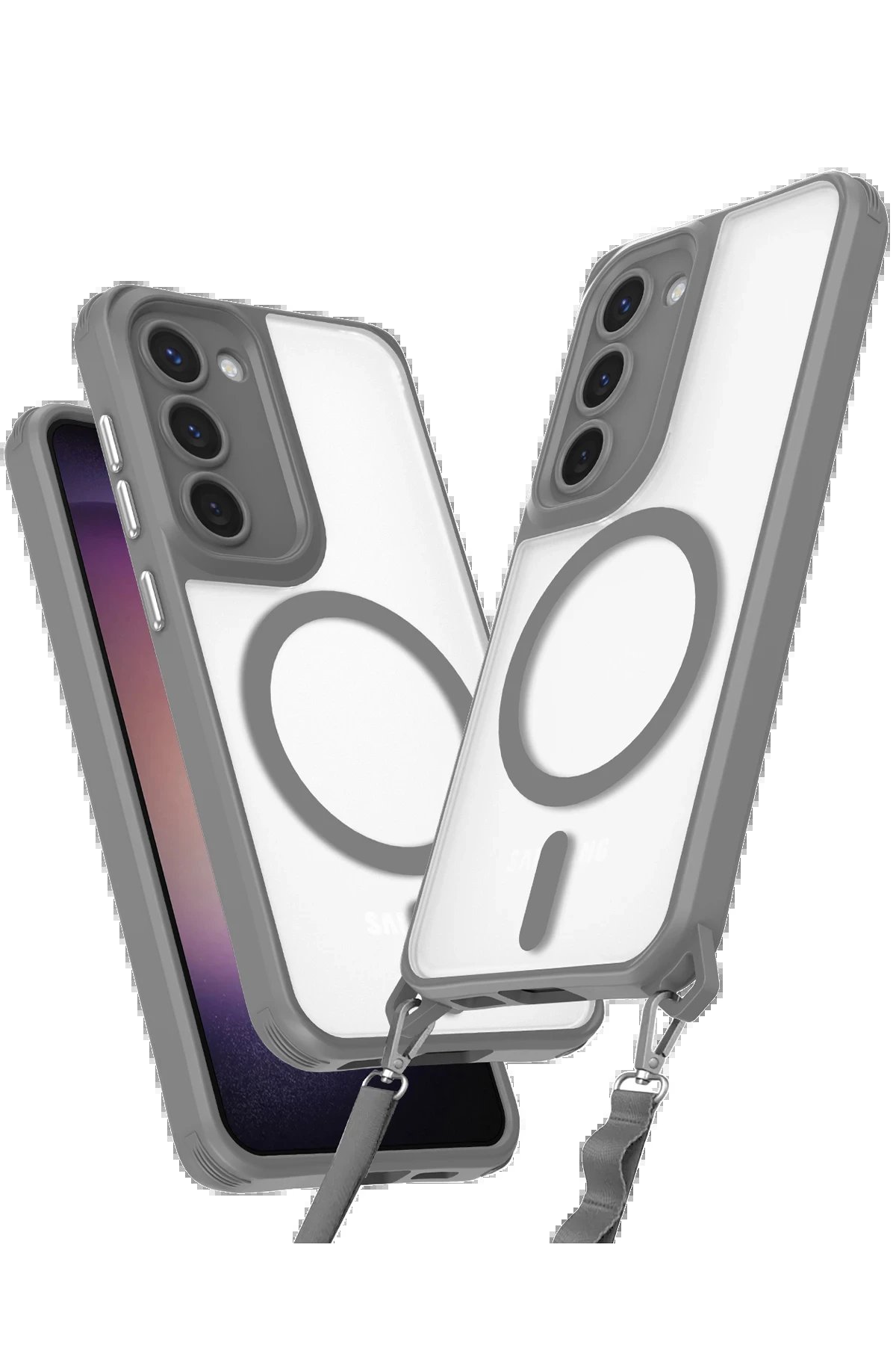 Newface Samsung Galaxy S23 Plus Kılıf Enka Magsafe Silikon Kılıf - Titan Gri