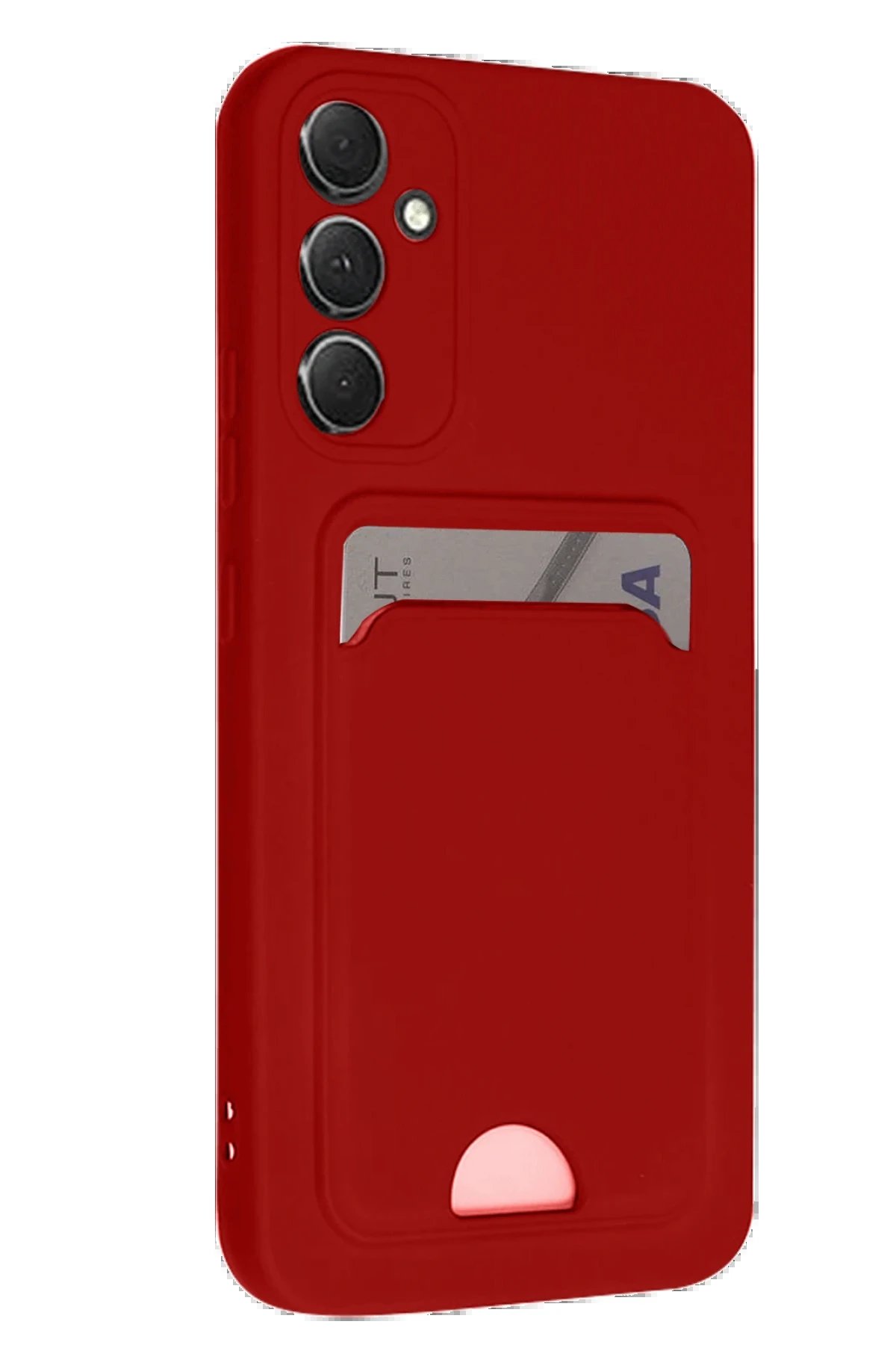 Newface Samsung Galaxy A16 5G Kılıf Kelvin Kartvizitli Silikon - Kırmızı