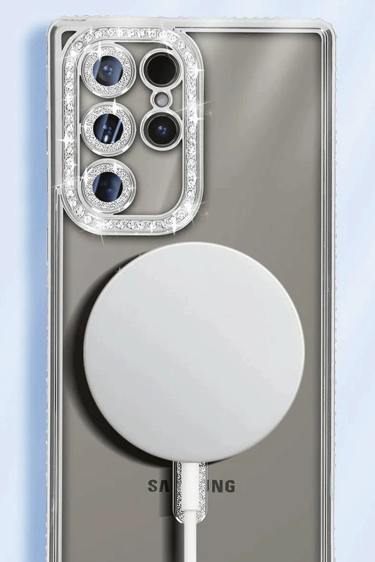 Newface Samsung Galaxy S25 Ultra Kılıf Joke Simli Magneticsafe Kılıf - Siyah