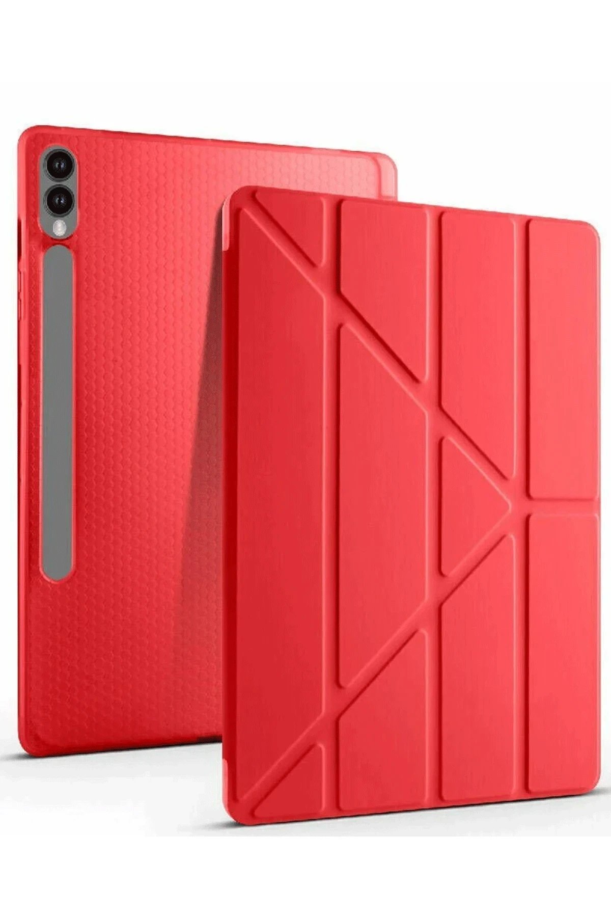 Newface Samsung Galaxy X510 Tab S9 FE 11 Kılıf Kalemlikli Mars Tablet Kılıfı - Kırmızı