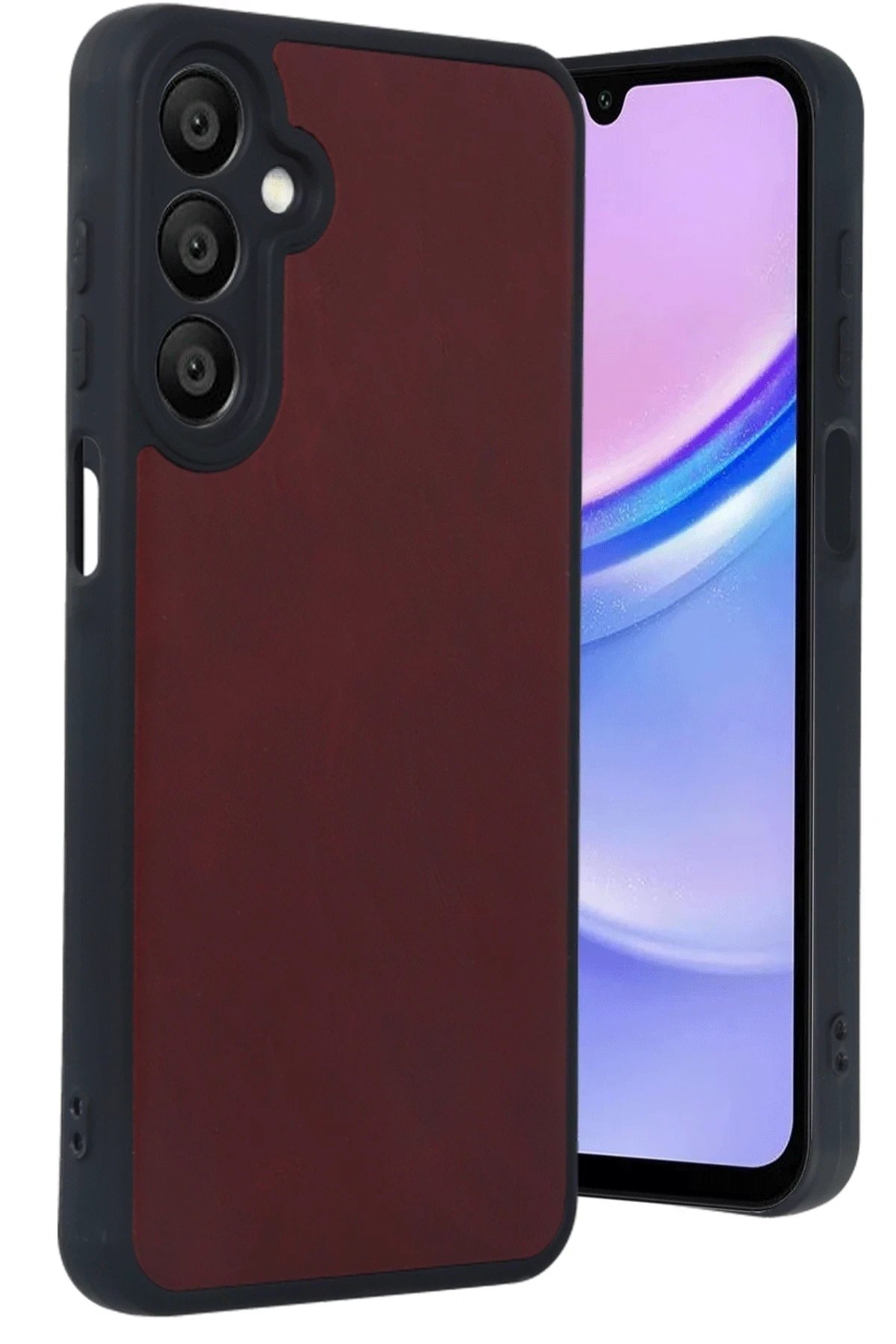 Newface Samsung Galaxy M15 Kılıf Aras Deri Kapak - Bordo