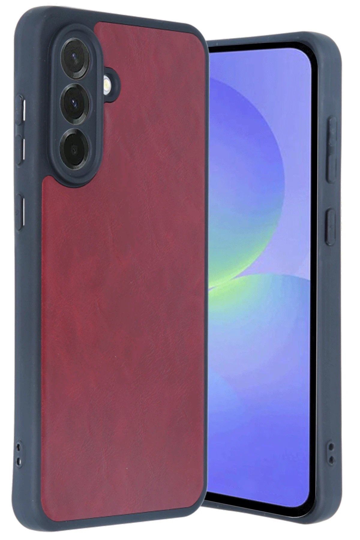 Newface Samsung Galaxy A56 Kılıf Aras Deri Kapak - Bordo