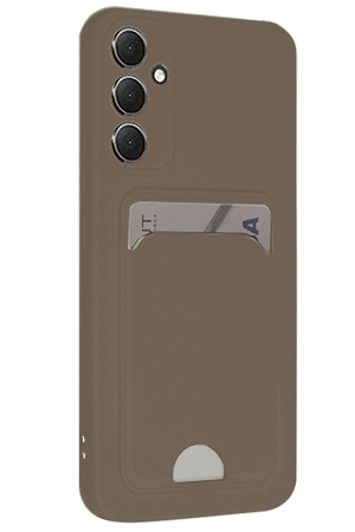 Newface Samsung Galaxy S24 FE Kılıf Kelvin Kartvizitli Silikon - Kahverengi