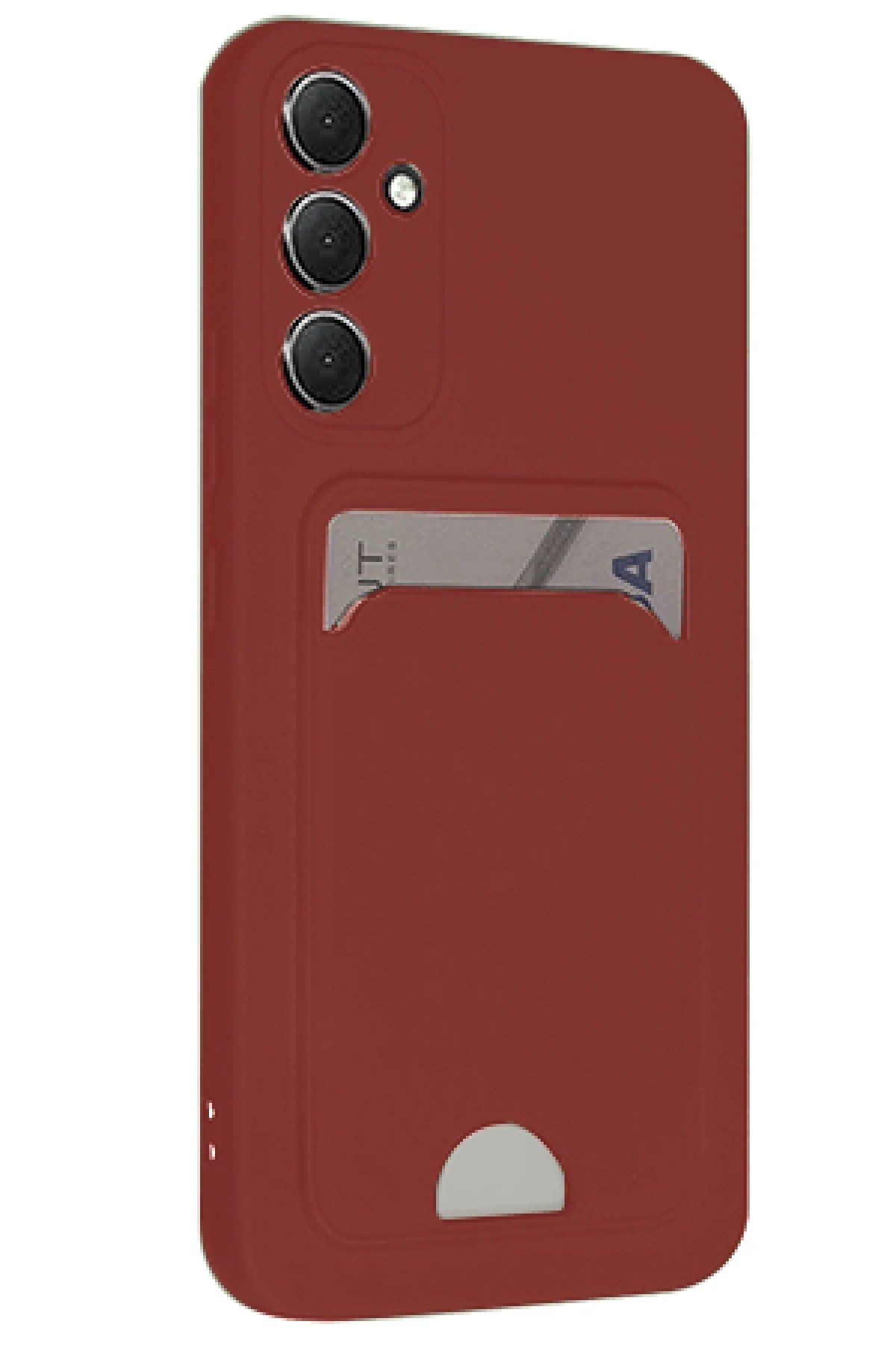 Newface Samsung Galaxy S24 FE Kılıf Kelvin Kartvizitli Silikon - Bordo