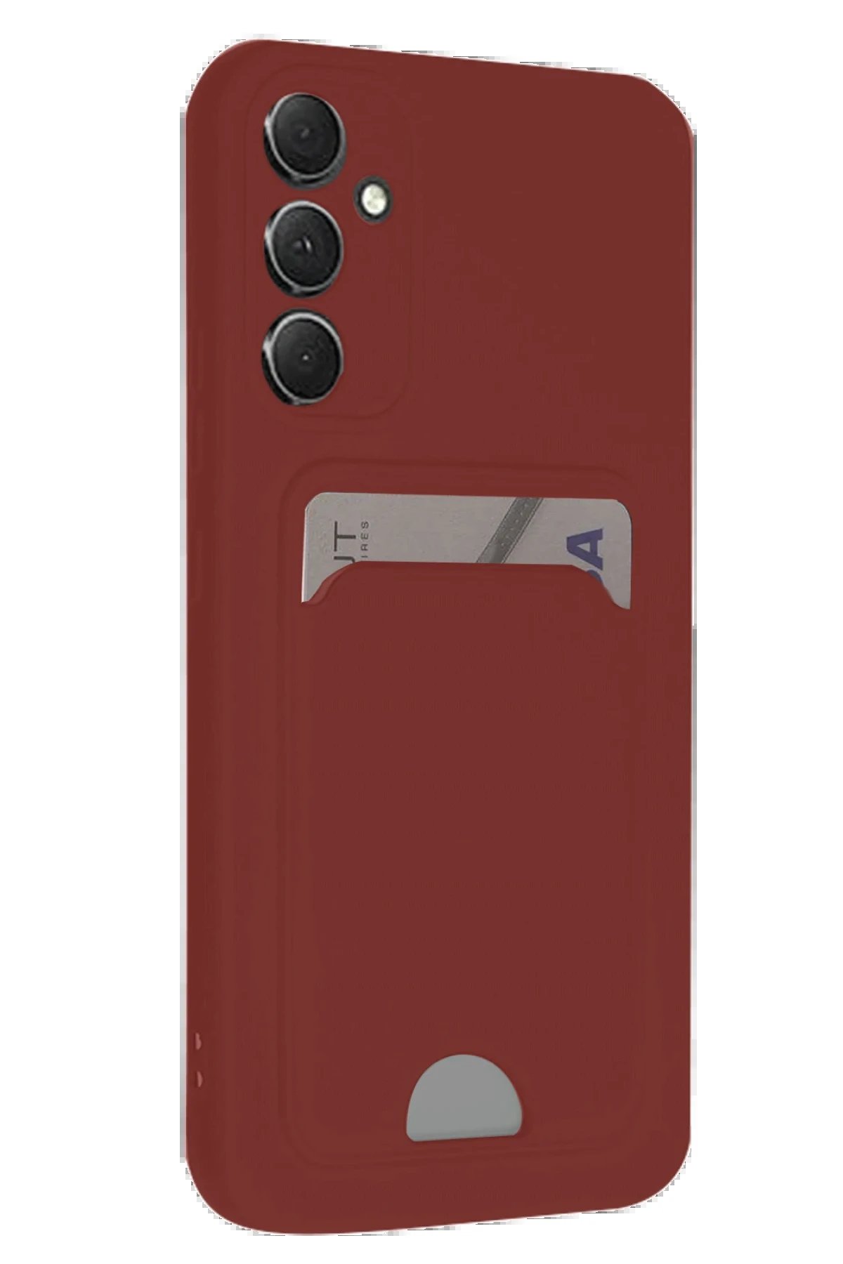 Newface Samsung Galaxy A16 5G Kılıf Kelvin Kartvizitli Silikon - Bordo