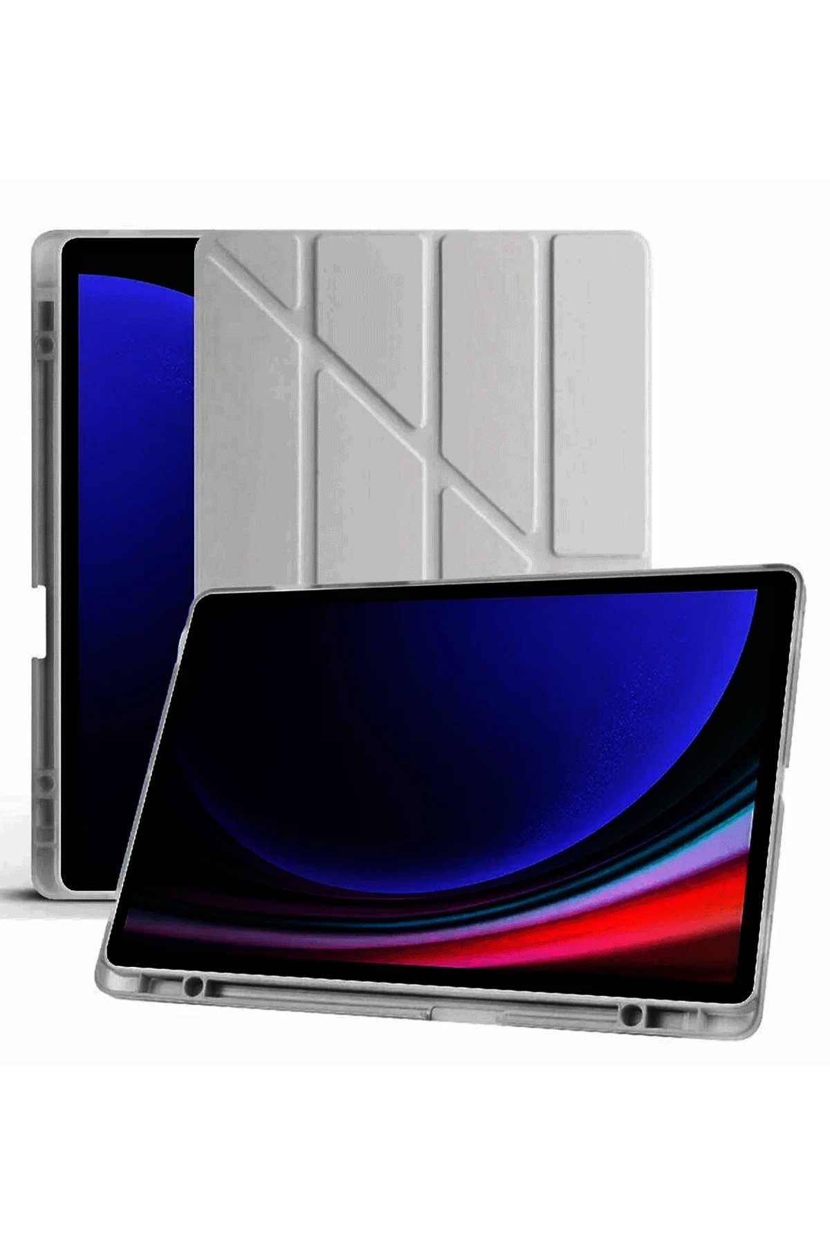 Newface Samsung Galaxy X510 Tab S9 FE 11 Kılıf Kalemlikli Mars Tablet Kılıfı - Koyu Gri