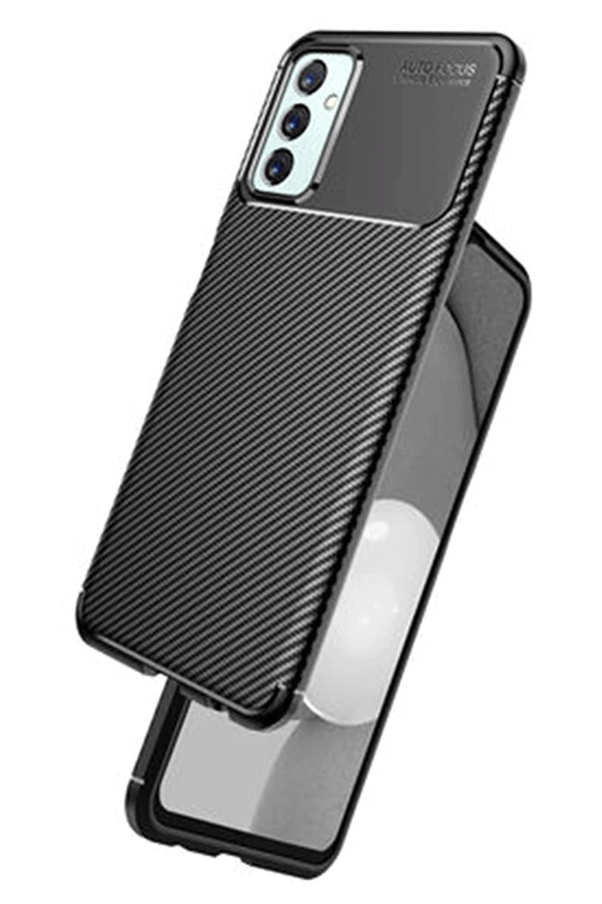 Newface Samsung Galaxy M23 Kılıf Auto Focus Karbon Kapak - Siyah