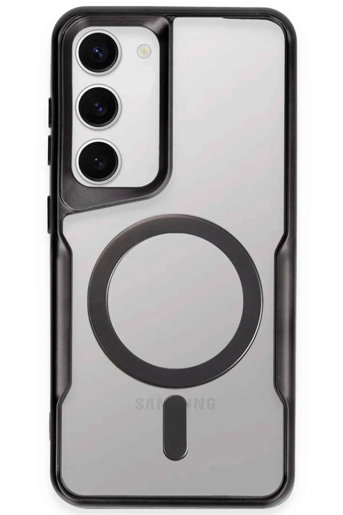 Newface Samsung Galaxy S23 Kılıf Boyi Magsafe Silikon Kapak - Siyah