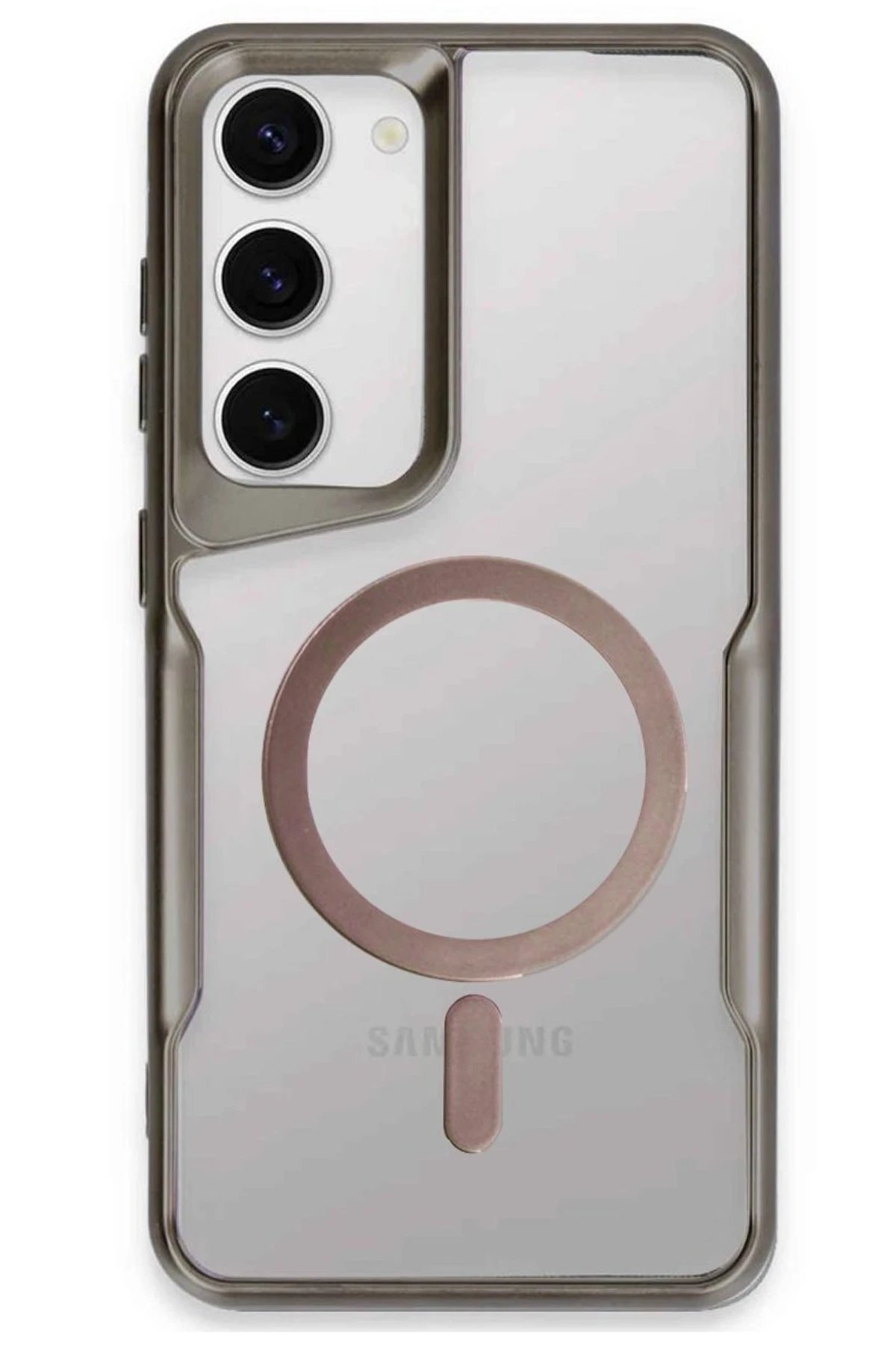 Newface Samsung Galaxy S23 Kılıf Boyi Magsafe Silikon Kapak - Titan Gri