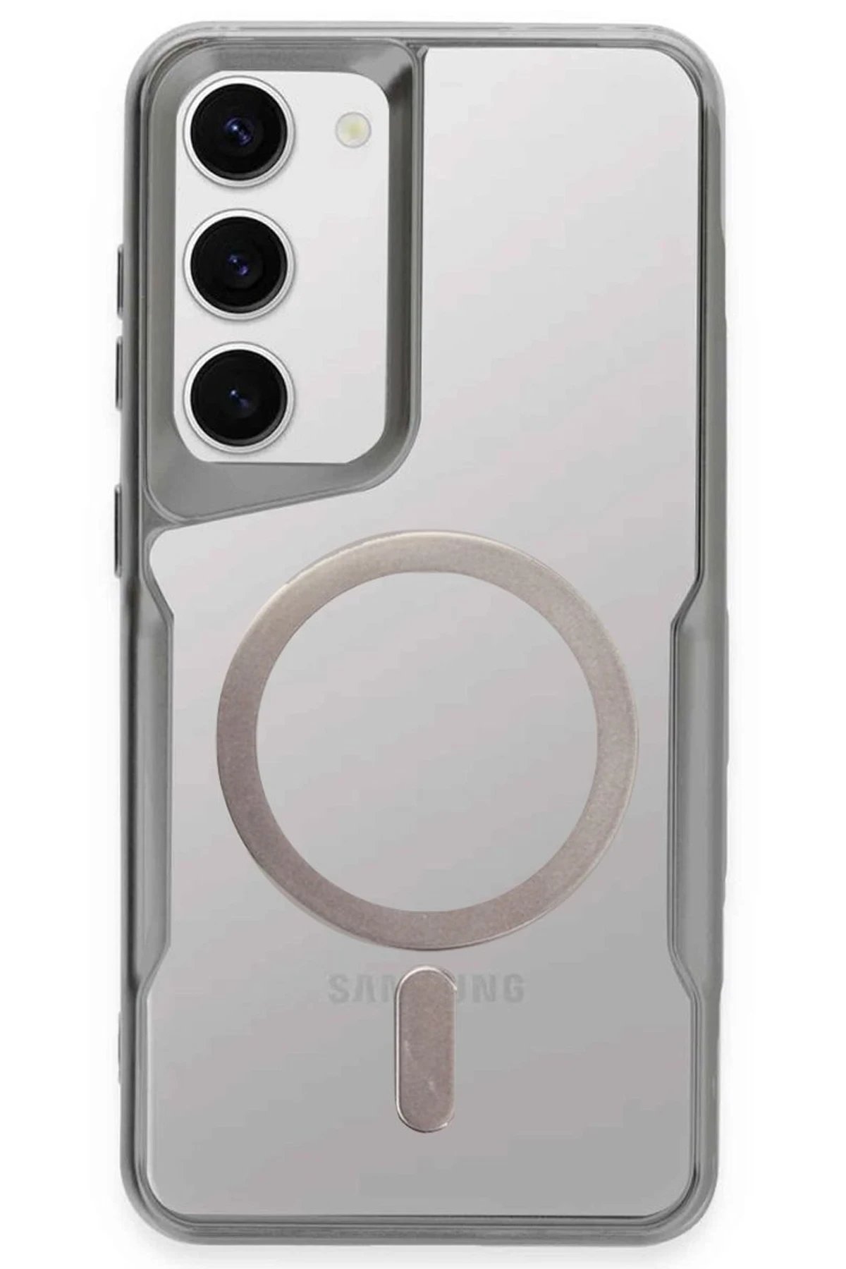 Newface Samsung Galaxy S23 Kılıf Boyi Magsafe Silikon Kapak - Gümüş