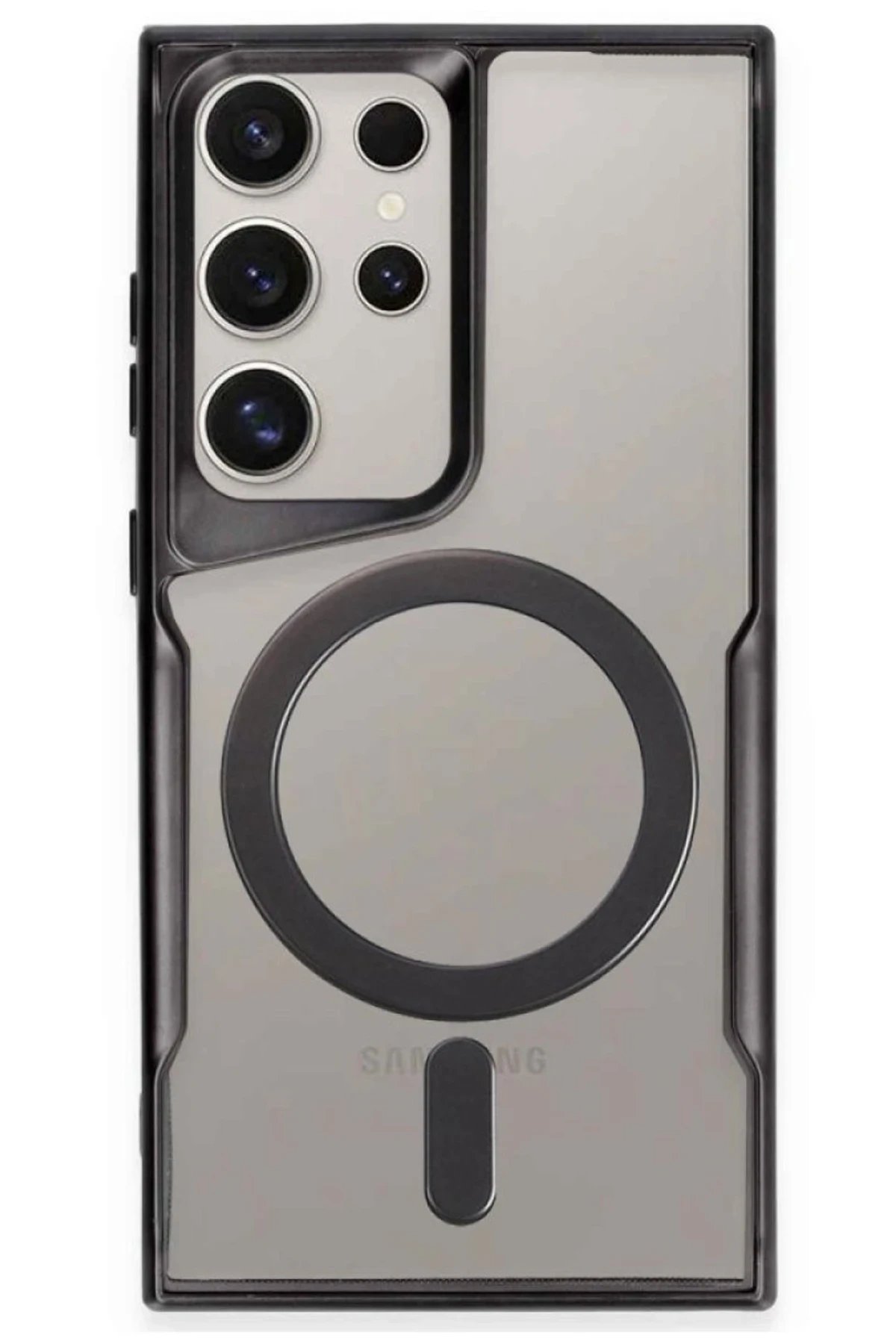 Newface Samsung Galaxy S23 Ultra Kılıf Boyi Magsafe Silikon Kapak - Siyah