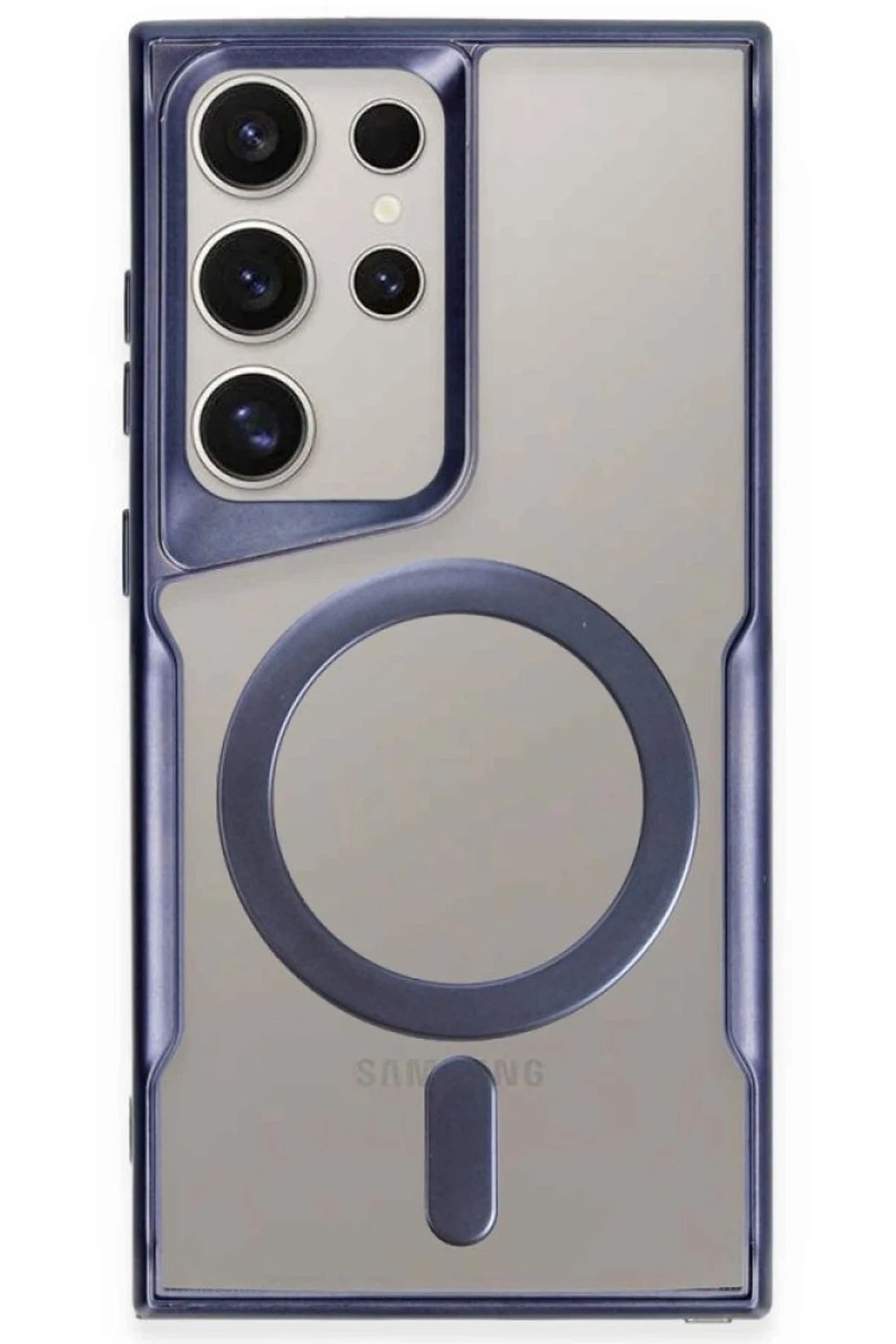 Newface Samsung Galaxy S23 Ultra Kılıf Boyi Magsafe Silikon Kapak - Lacivert