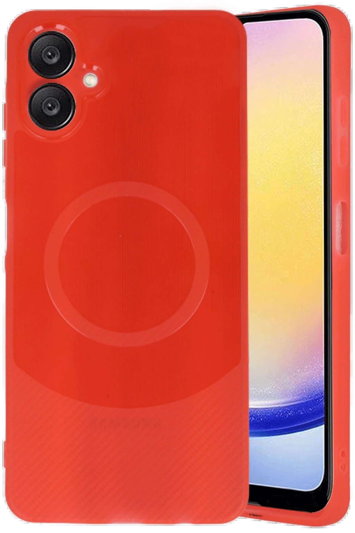 Newface Samsung A06 Kılıf Maya Karbon Kapak - Kırmızı