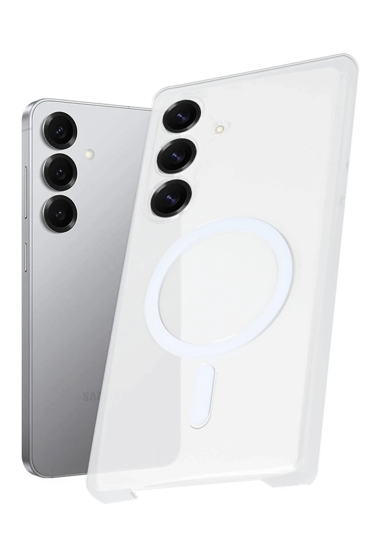 Newface Samsung Galaxy S25 Plus Kılıf PC Zara Magsafe Şeffaf Kılıf - Şeffaf