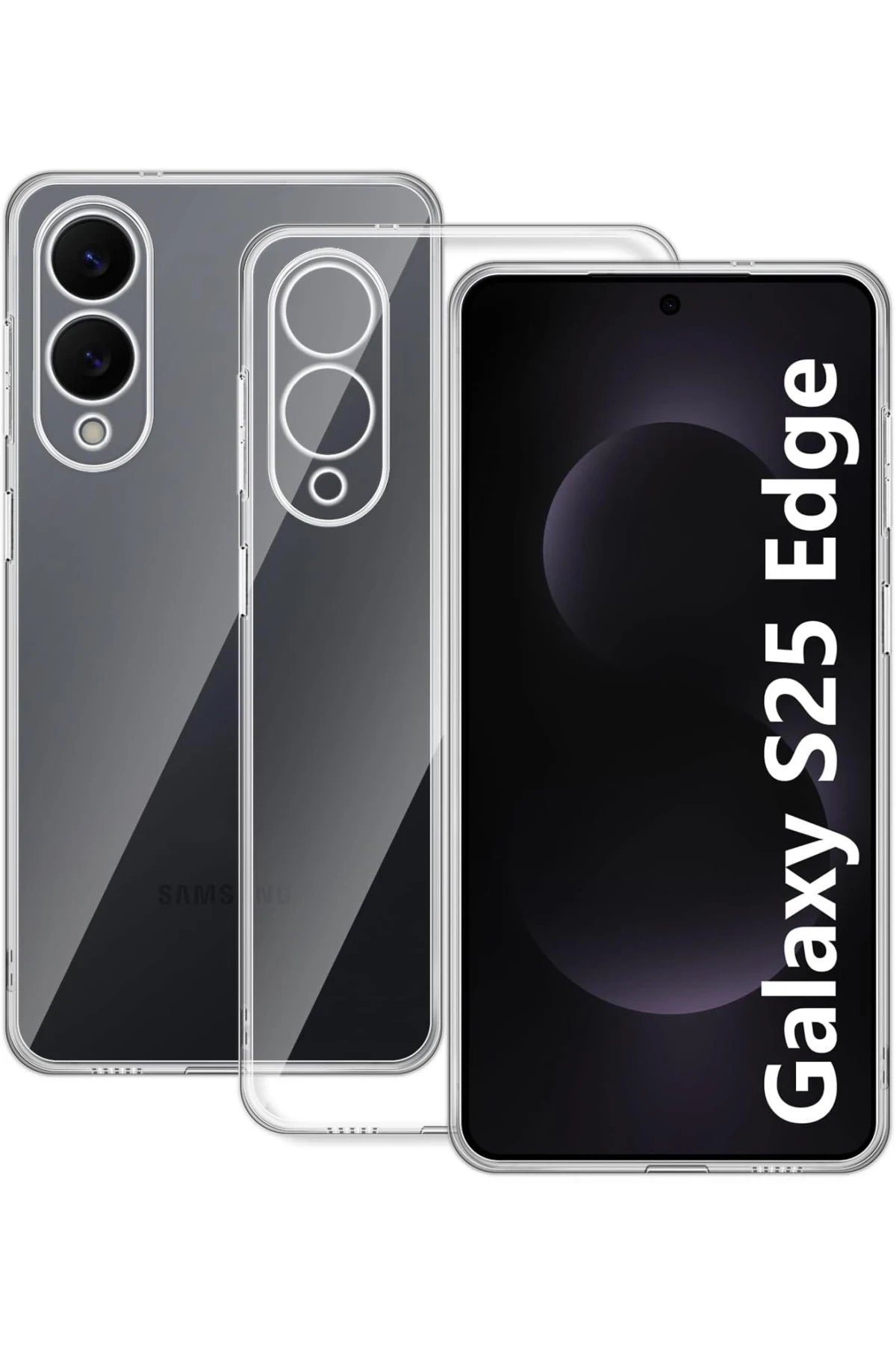 Newface Samsung Galaxy S25 Edge Kılıf Lüx Şeffaf Silikon