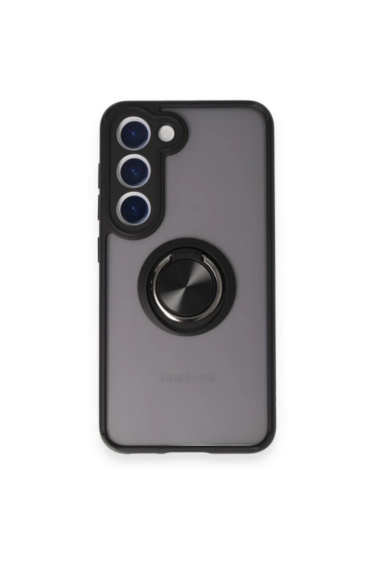 Newface Samsung Galaxy M15 Kılıf Montreal Yüzüklü Silikon Kapak - Siyah