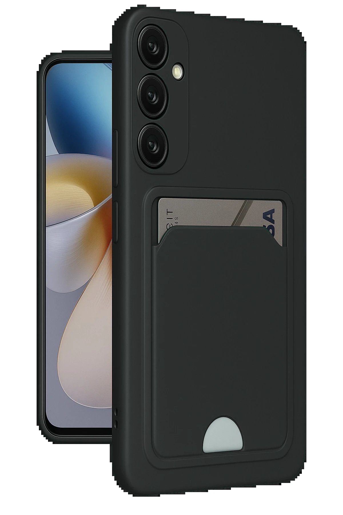 Newface Samsung Galaxy A36 Kılıf Kelvin Kartvizitli Silikon - Siyah