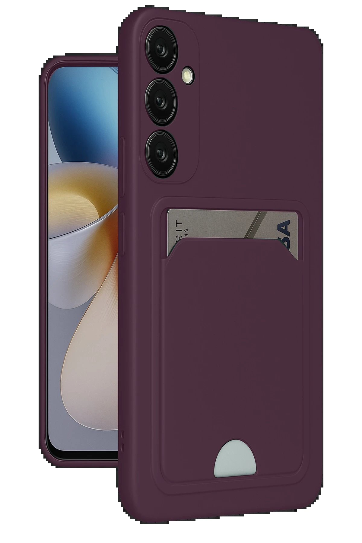 Newface Samsung Galaxy A26 Kılıf Kelvin Kartvizitli Silikon - Derin Mor