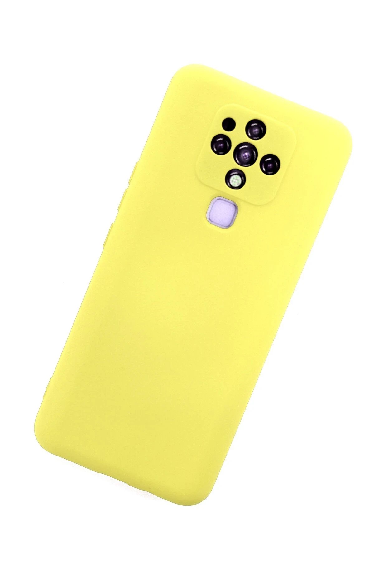 Newface Tecno Camon 16 Kılıf Nano içi Kadife Silikon - Sarı