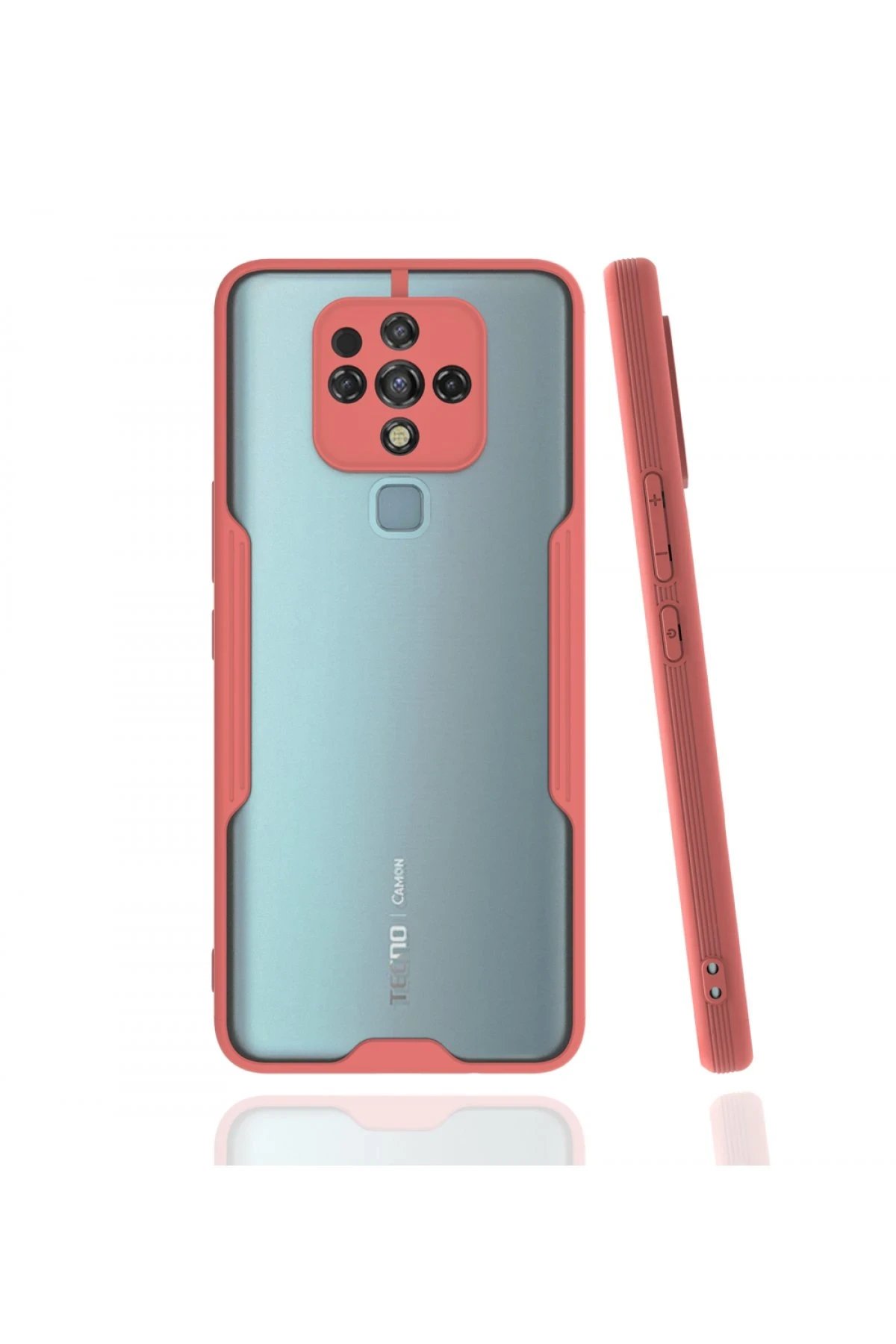 Newface Tecno Camon 16 Kılıf Platin Silikon - Pembe