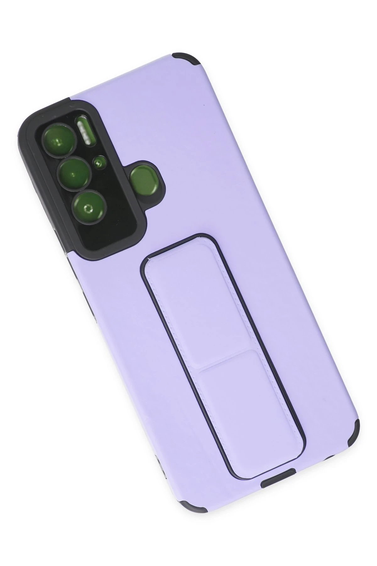 Newface Tecno Pova Neo Kılıf Mega Standlı Silikon - Lila