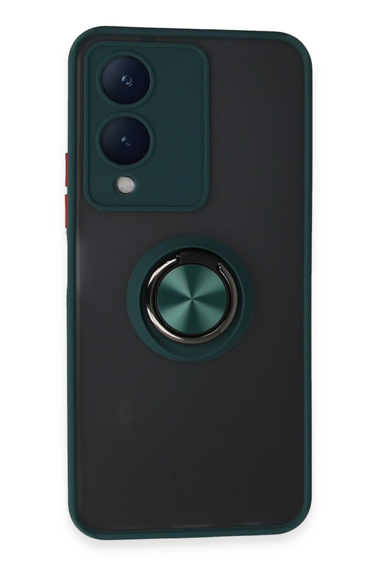 Newface Vivo Y17S Kılıf Montreal Yüzüklü Silikon Kapak - Yeşil