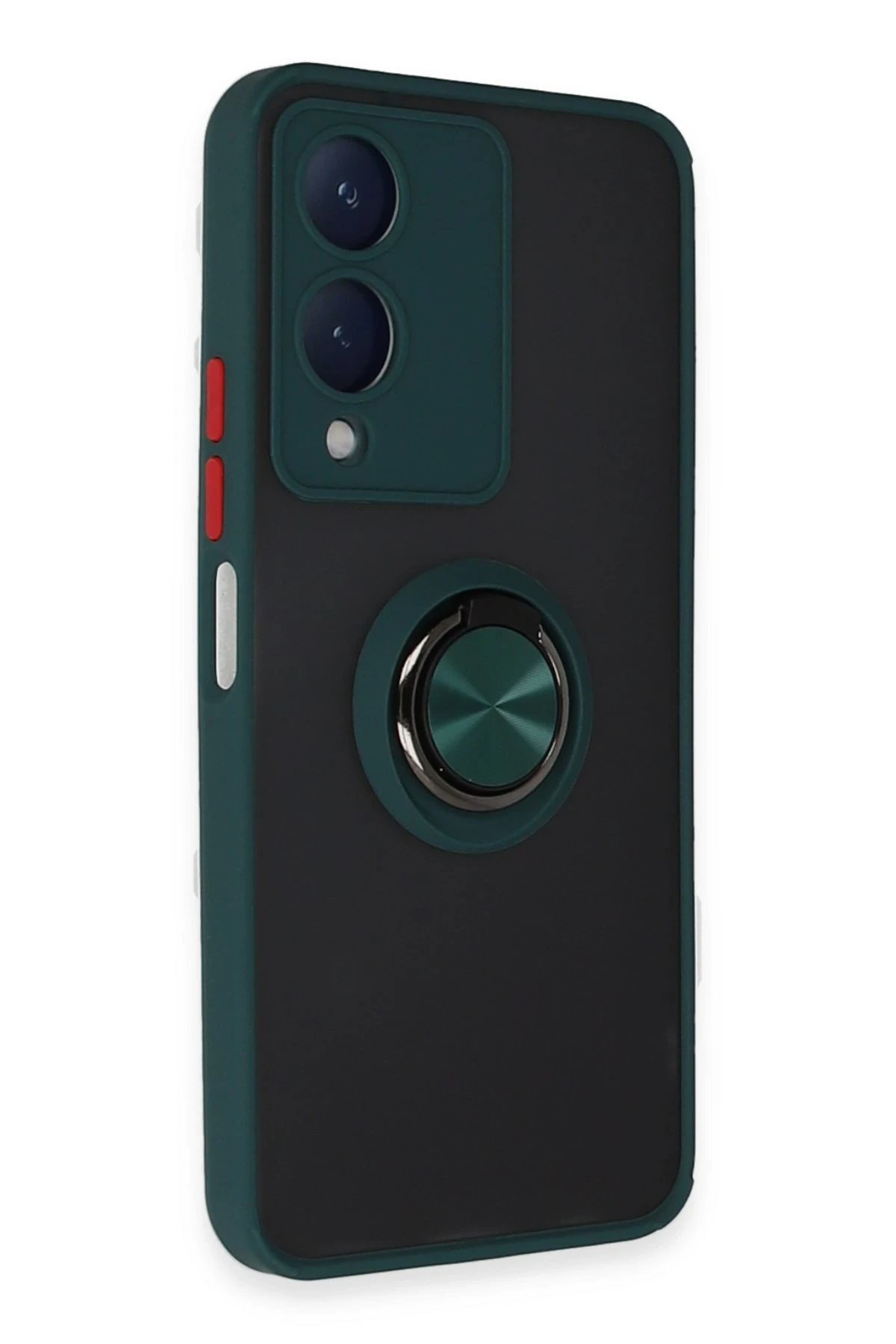 Newface Vivo Y17S Kılıf Montreal Yüzüklü Silikon Kapak - Yeşil