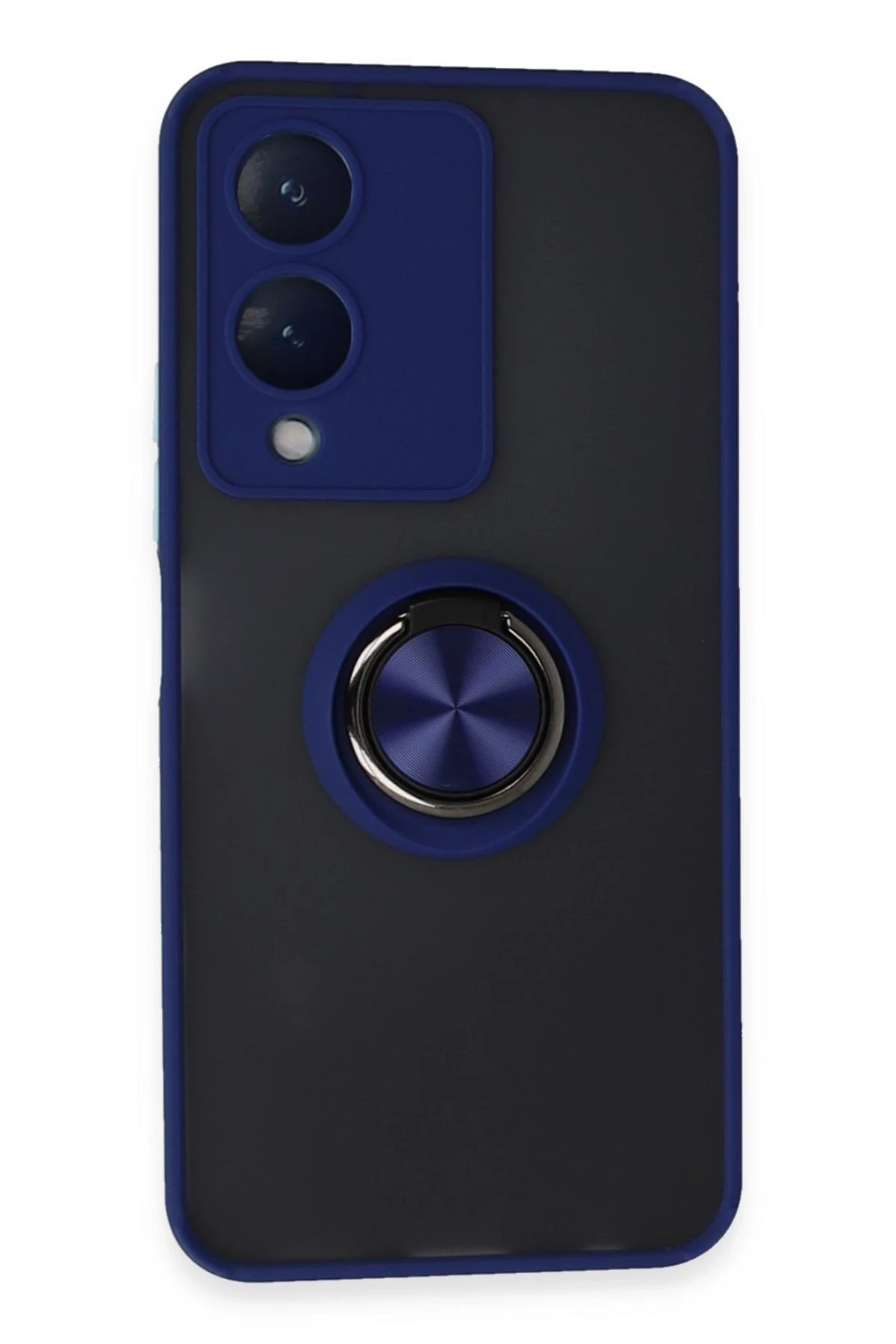 Newface Vivo Y17S Kılıf Montreal Yüzüklü Silikon Kapak - Lacivert