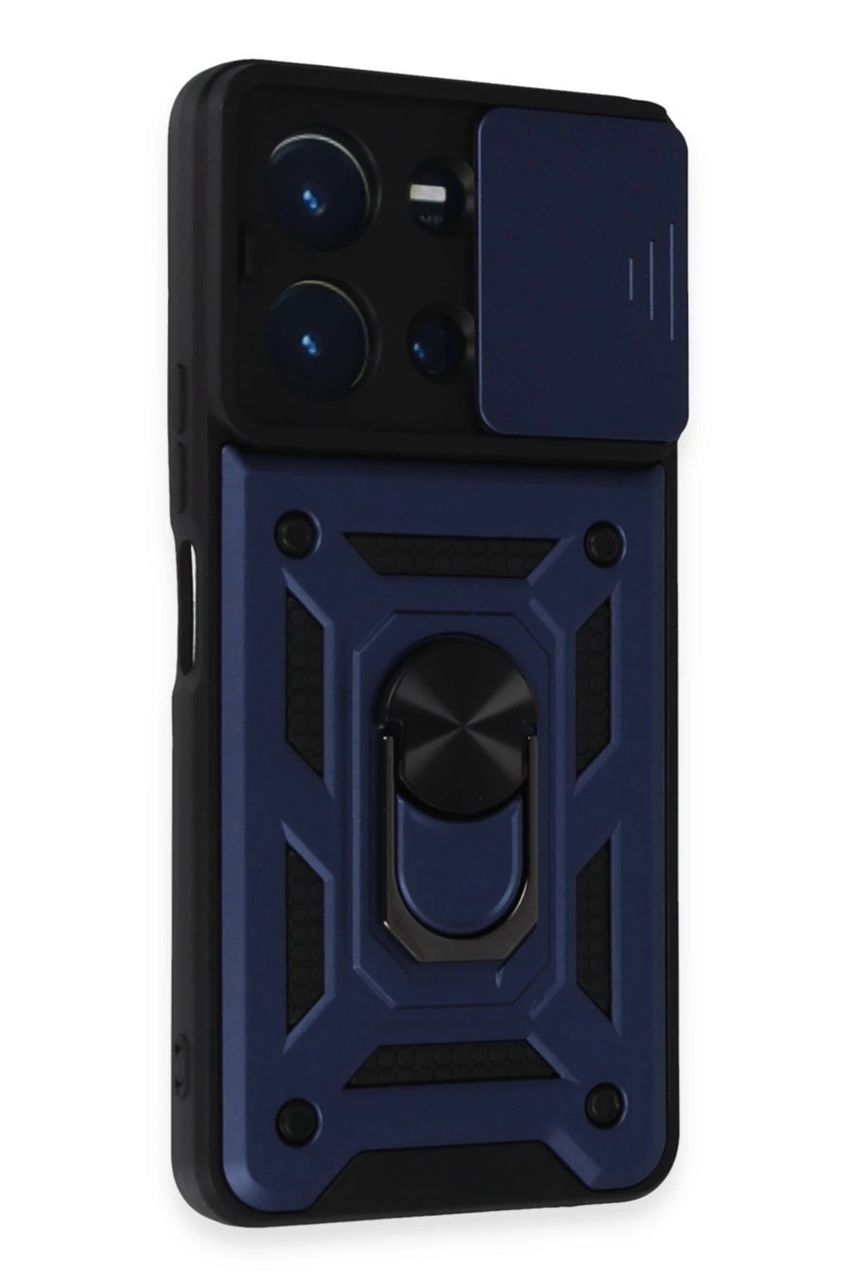 Newface Vivo Y36 Kılıf Pars Lens Yüzüklü Silikon - Lacivert