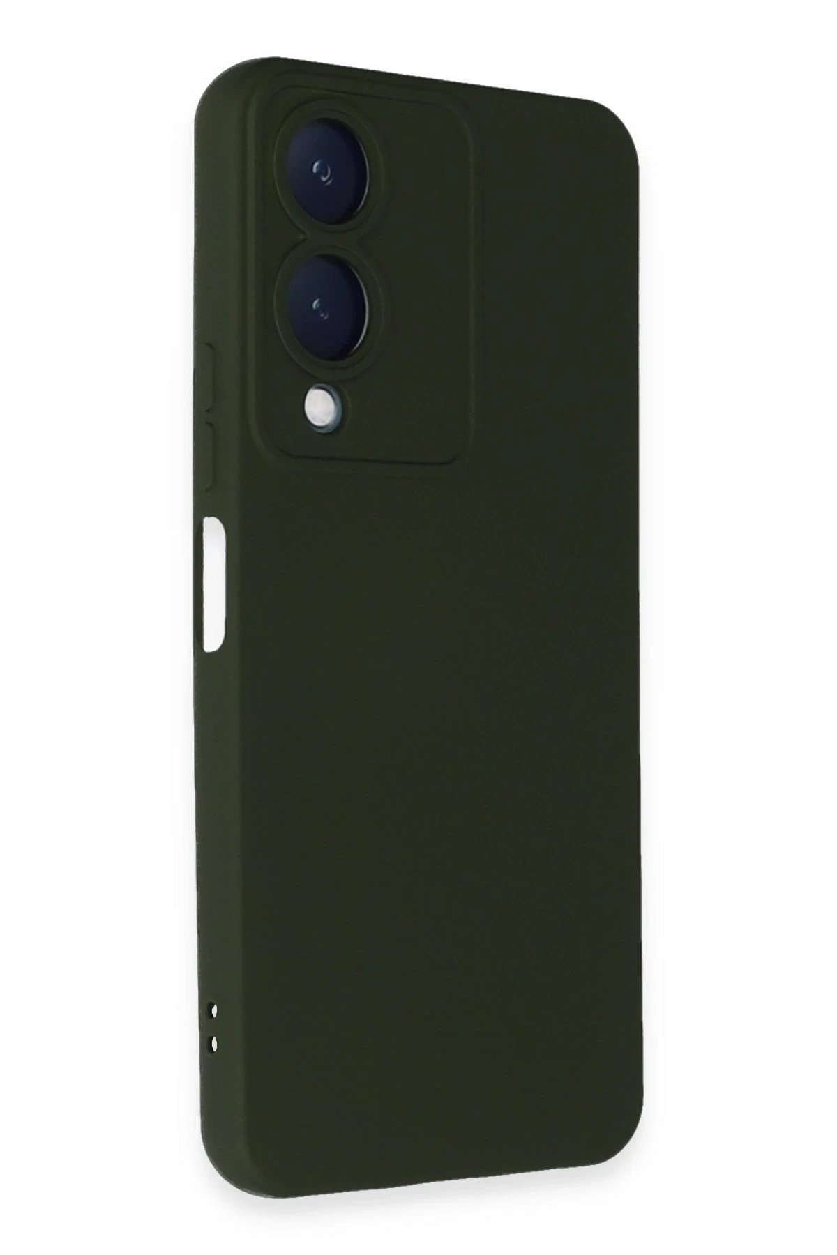 Newface Vivo Y17S Kılıf Nano içi Kadife Silikon - Koyu Yeşil