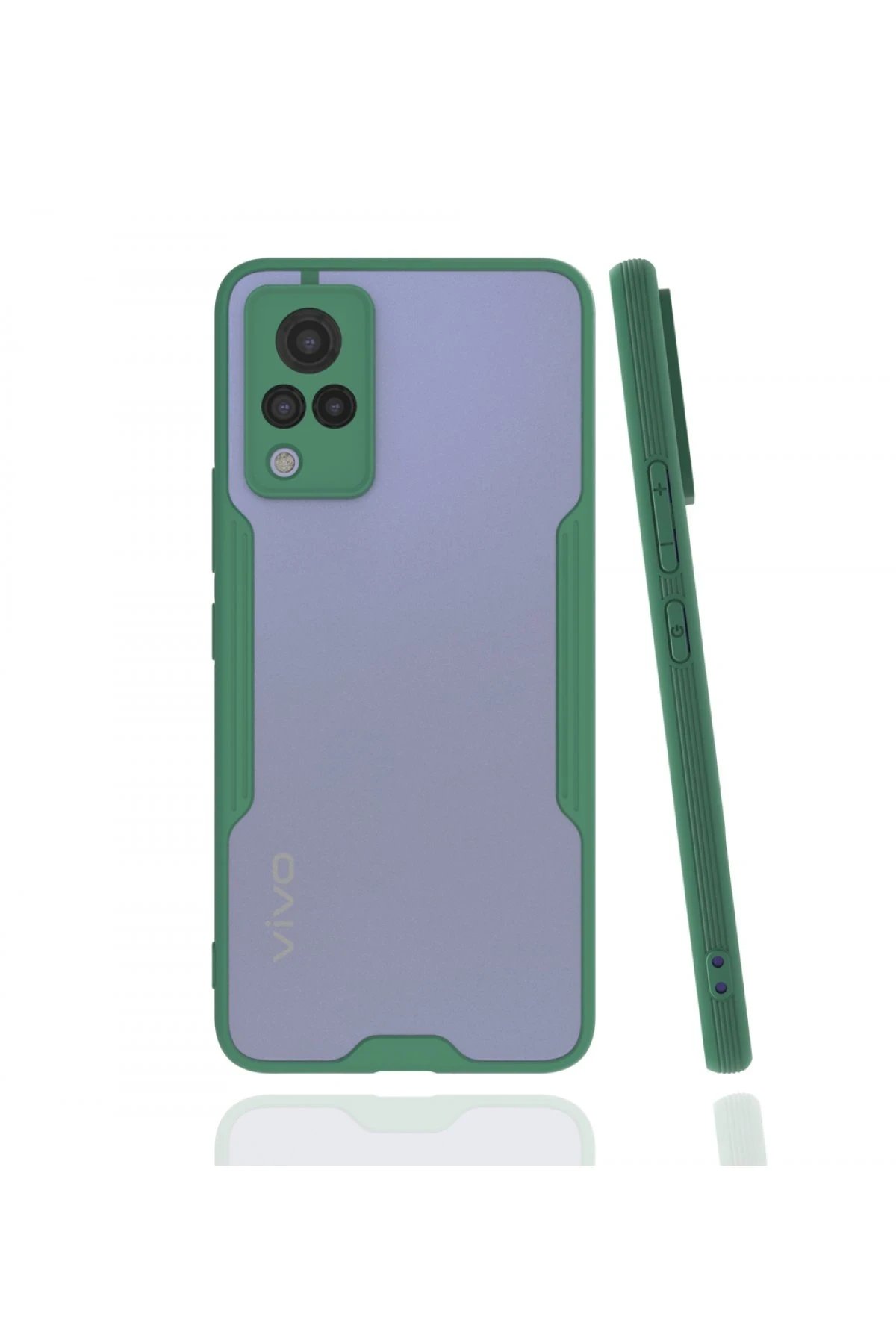 Newface Vivo V21 Kılıf Platin Silikon - Yeşil