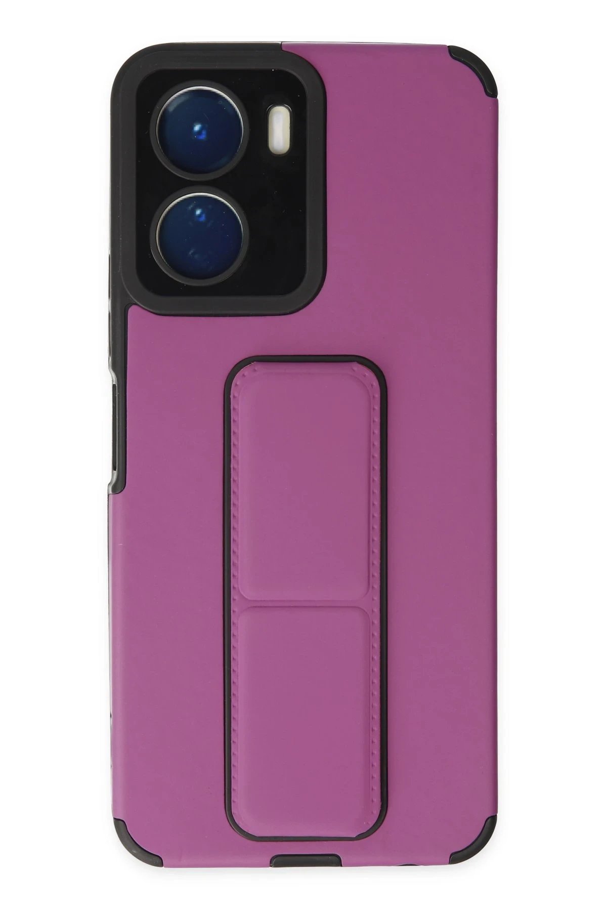 Newface Vivo Y16 Kılıf Mega Standlı Silikon - Mor