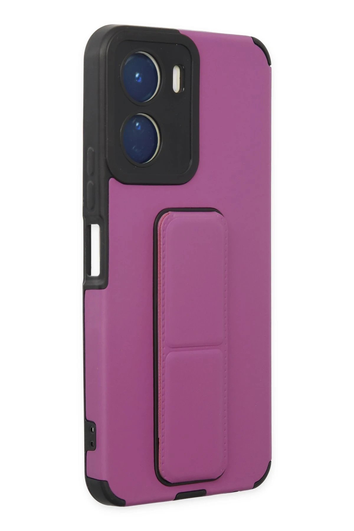 Newface Vivo Y16 Kılıf Mega Standlı Silikon - Mor