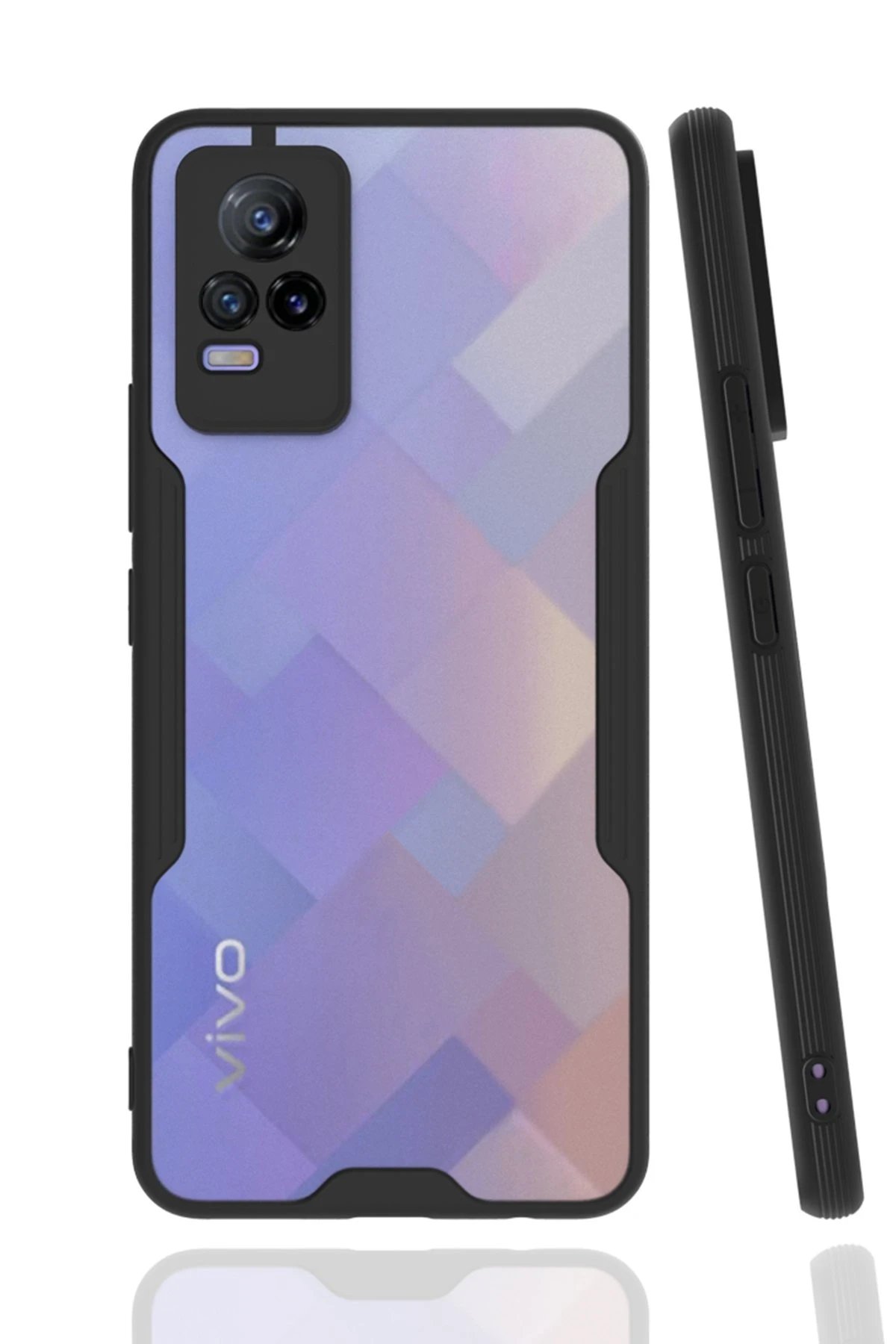 Newface Vivo V21e Kılıf Platin Silikon - Siyah