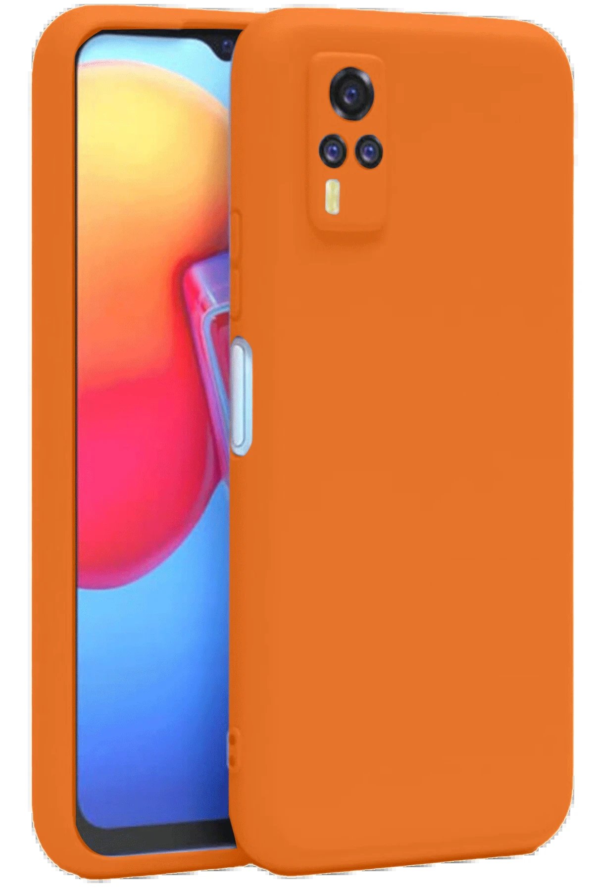 Newface Vivo Y53S Kılıf Nano içi Kadife Silikon - Turuncu