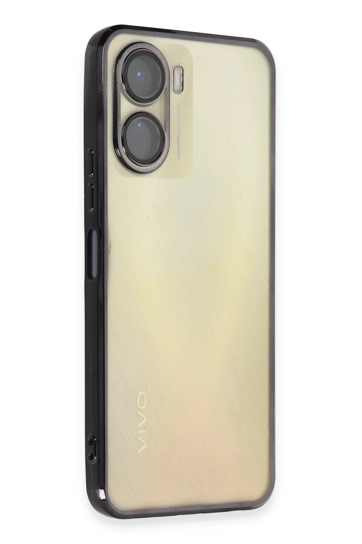 Newface Vivo Y16 Kılıf Razer Lensli Silikon - Siyah