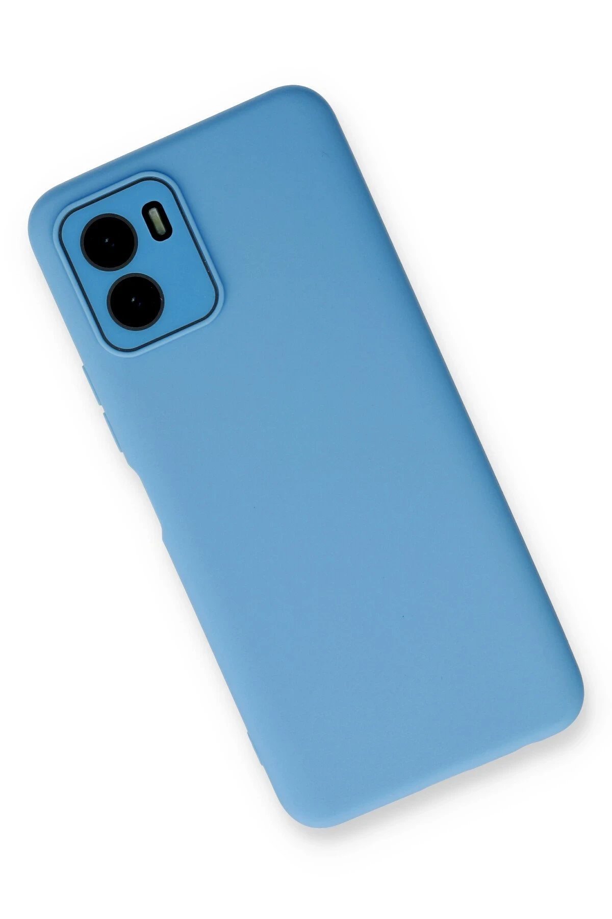 Newface Vivo Y15S Kılıf Lansman Glass Kapak - Mavi